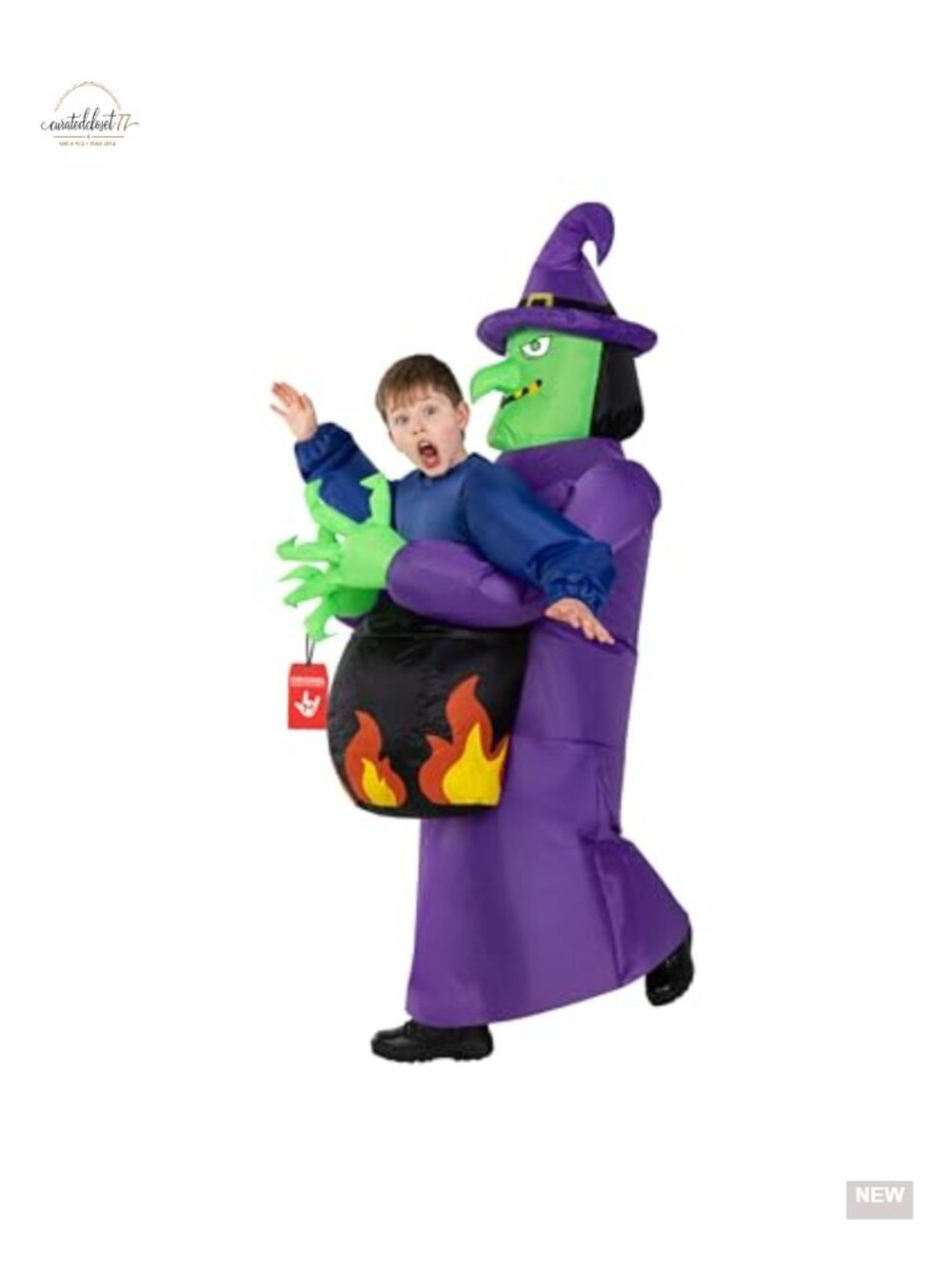 Inflatable Witch Costume Kids Halloween Blow Up Suit